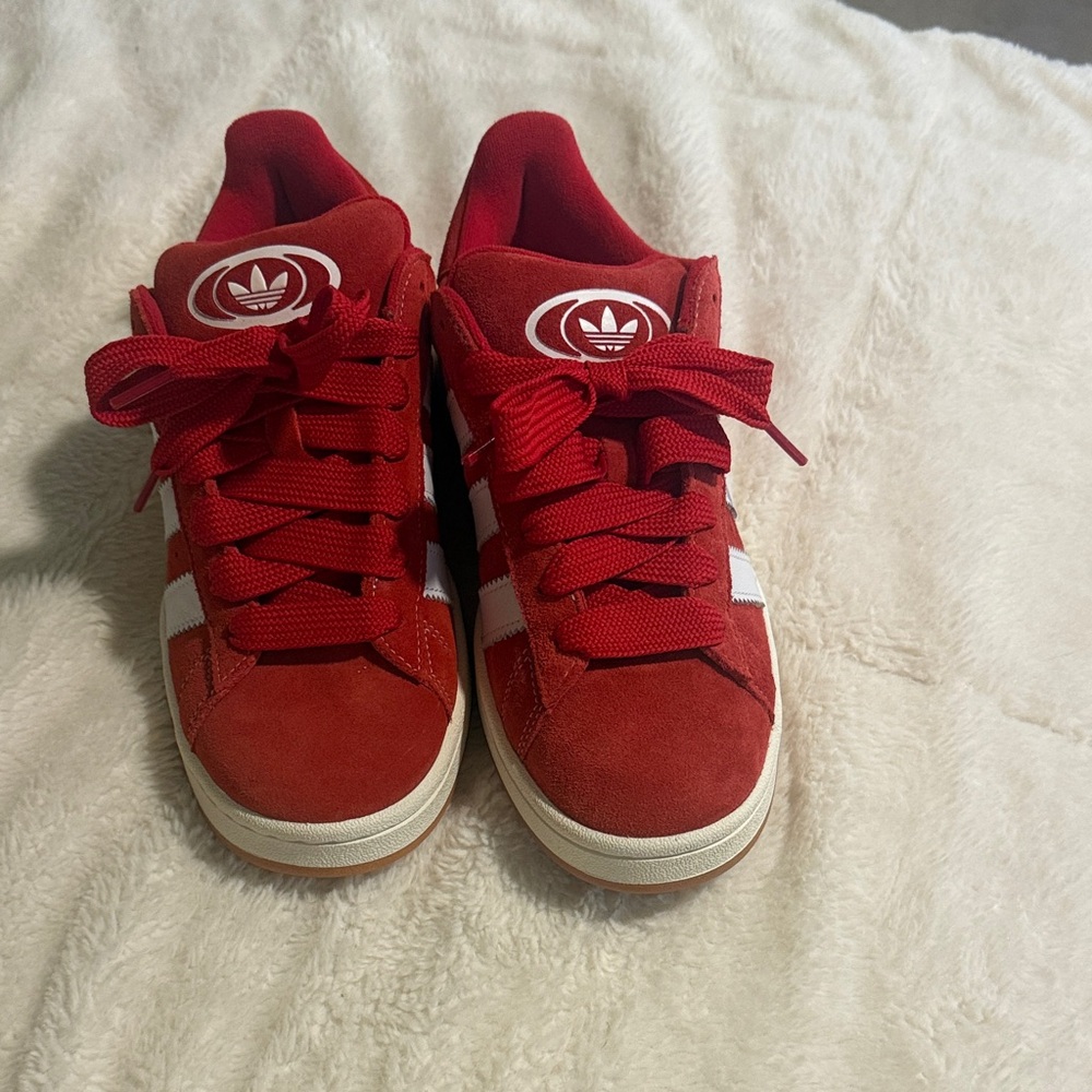Adidas Campus Red and White Sneakers - Picture 4 of 5
